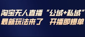 淘宝无人直播完整教程，公试+私域，最新玩法来了，开播即爆单-副业资源站