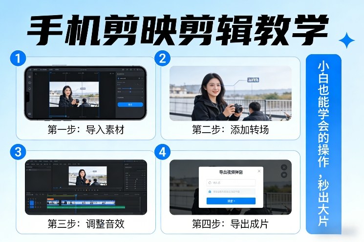 手机剪映剪辑教学，小白也能学会的操作，秒出大片-副业资源站