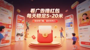 看广告撸红包，每天稳定5-20米，无任何门槛，适合任何人-副业资源站