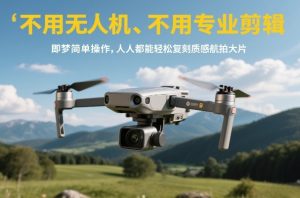 不用无人机、不用专业剪辑，即梦简单操作，人人都能轻松复刻质感航拍大片-副业资源站