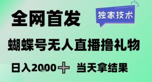 2026最新蝴蝶号无人直播掘金，独家技术，全网首发小白做了一个月收益3W，长期稳定可做【揭秘】-副业资源站