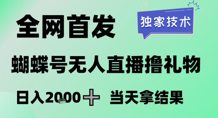 2026最新蝴蝶号无人直播掘金，独家技术，全网首发小白做了一个月收益3W，长期稳定可做【揭秘】-副业资源站