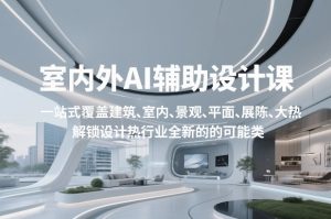 室内外AI设计课，一站式覆盖建筑、室内、景观、平面、展陈五大热门品类，解锁设计行业的全新可能-副业资源站