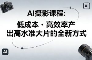 AI摄影课程，低成本高效率产出高水准大片的全新方式-副业资源站