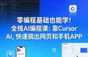 零编程基础也能学！全栈AI编程课：靠Cursor AI，快速搞出网页和手机APP-副业资源站