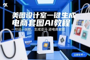 美图设计室一键生成电商套图AI教程，一句话一张图，生成亚马逊电商套图-副业资源站
