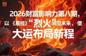 2026财富影响力第八期，以《易经》智慧洞见未来，借“离火”大运布局新程-副业资源站