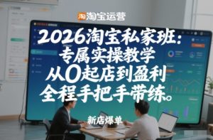 2026淘宝私家班：专属实操教学，从0起店到盈利，全程手把手带练（更新）-副业资源站