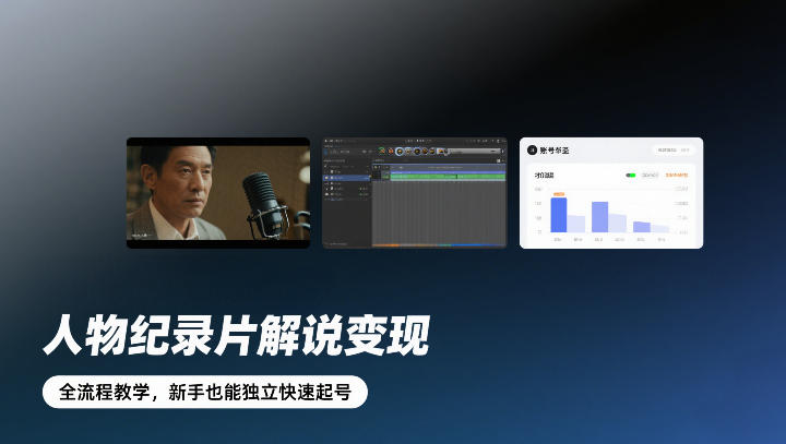 人物纪录片解说变现，全流程教学，新手也能独立快速起号-副业资源站