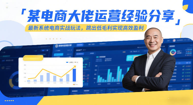 某电商大佬运营经验分享，最新系统电商实战玩法，跳出低毛利实现高效盈利-副业资源站