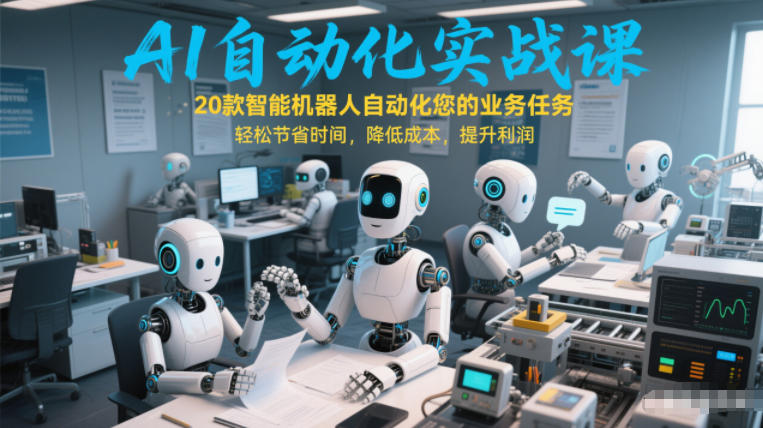 AI自动化实战课：20款智能机器人自动化您的业务任务，轻松节省时间，降低成本，提升利润-副业资源站