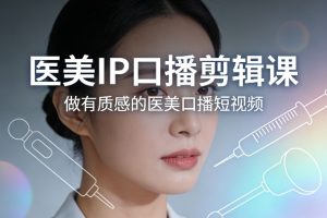 医美IP口播剪辑课，做有质感的医美口播短视频-副业资源站