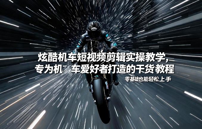 炫酷机车短视频剪辑实操教学，专为机车爱好者打造的干货教程，零基础也能轻松上手-副业资源站