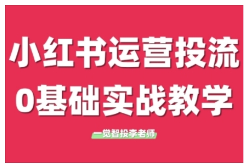 小红书运营投流，小红书广告投放从0到1的实战课，学完即可开始投放（更新26年）-副业资源站