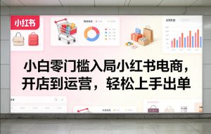 小白零门槛入局小红书电商，开店到运营，轻松上手出单-副业资源站