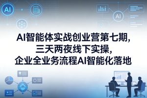AI智能体实战创业营第七期,三天两夜线下实操,企业全业务流程AI智能化落地(26年1月20-22号)-副业资源站