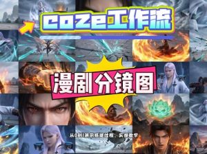 通过Coze工作流，制作《动漫分镜图》，两分钟制作完成25宫格分镜图，从0到1演示搭建过程，实操教学-副业资源站