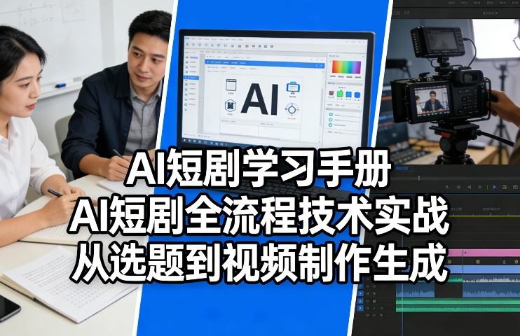 AI短剧学习手册，AI短剧全流程技术实战，从选题到视频制作生成-副业资源站