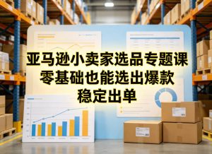 亚马逊小卖家选品专题课，零基础也能选出爆款，稳定出单-副业资源站