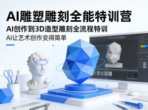 AI雕塑雕刻全能特训营，AI创作到3D造型雕刻全流程特训，AI让艺术创作变得简单-副业资源站