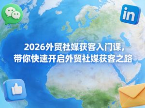 2026外贸社媒获客入门课，带你快速开启外贸社媒获客之路-副业资源站