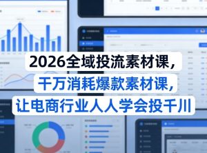2026全域投流素材课，干万消耗爆款素材课，让电商行业人人学会投千川-副业资源站
