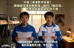 抖音【离谱数学答案】保姆级深度拆解教程，制作门槛巨低，每条内容都能轻松冲万赞，附详细步骤-副业资源站