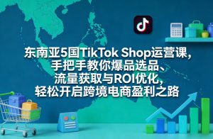 东南亚5国TikTok Shop运营课，手把手教你爆品选品、流量获取与ROI优化，轻松开启跨境电商盈利之路-副业资源站