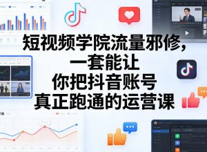 短视频学院流量邪修，一套能让你把抖音账号真正跑通的运营课-副业资源站