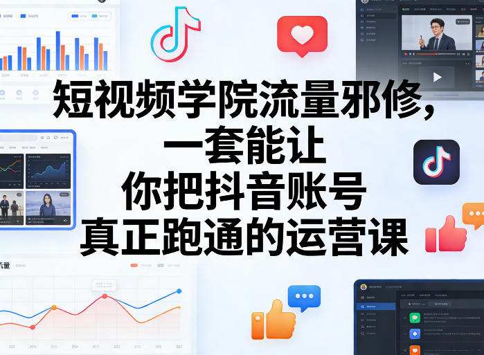 短视频学院流量邪修，一套能让你把抖音账号真正跑通的运营课-副业资源站