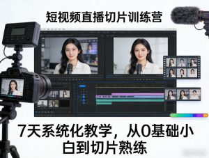 短视频直播切片训练营,7天系统化教学,从0基础小白到切片熟练-副业资源站
