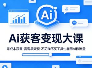 Ai获客变现大课,零成本获客,高客单变现,不花钱不买工具也能用AI做流量-副业资源站