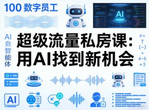 你的AI数字员工100个智能体，超级流量私房课，用AI找到新机会-副业资源站