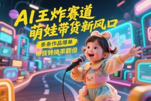 AI王炸赛道，萌娃带货新风口，条条作品爆单，带货转换率翻倍，核心逻辑拆解-副业资源站