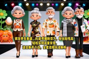 银发养生赛道，AI走秀圈粉百万，粉丝粘性高，轻松实现流量变现，适合新手小白，全套流程玩法解析-副业资源站