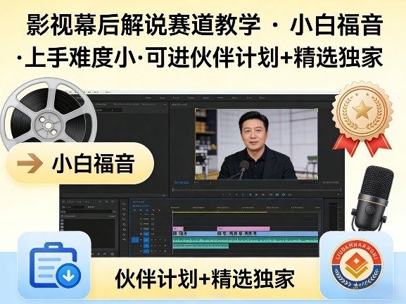 某大佬的影视幕后解说赛道教学，小白福音，上手难度小，可进伙伴计划+精选独家-副业资源站