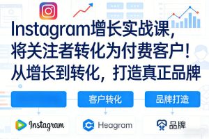 Instagram增长实战课,将关注者转化为付费客户!从增长到转化,打造真正品牌(双语字幕)-副业资源站