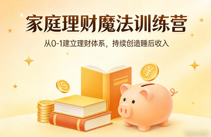 家庭理财魔法训练营，从0-1建立理财体系，持续创造睡后收入-副业资源站