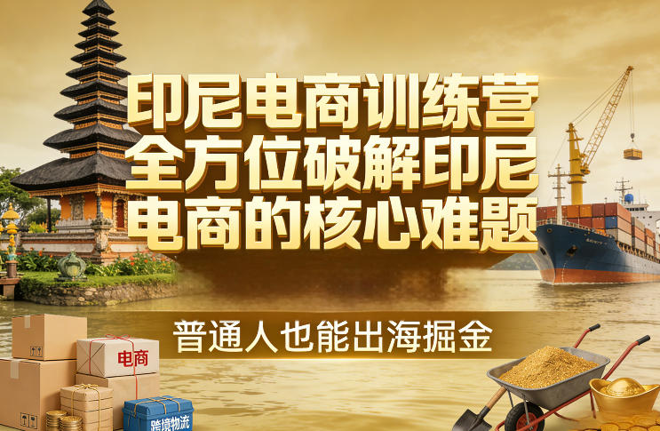 印尼电商训练营，全方位破解印尼电商的核心难题，普通人也能出海掘金-副业资源站