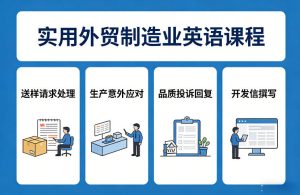 实用外贸制造业英语课程，教你专业处理送样请求、应对生产意外、回复品质投诉、撰写开发信等-副业资源站