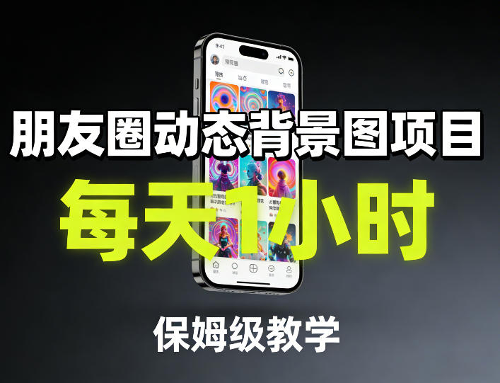 朋友圈动态背景图项目，每天1小时，保姆级教学-副业资源站