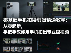 零基础手机拍摄剪辑精通教学：从零起步，手把手教你用手机拍出专业级视频-副业资源站