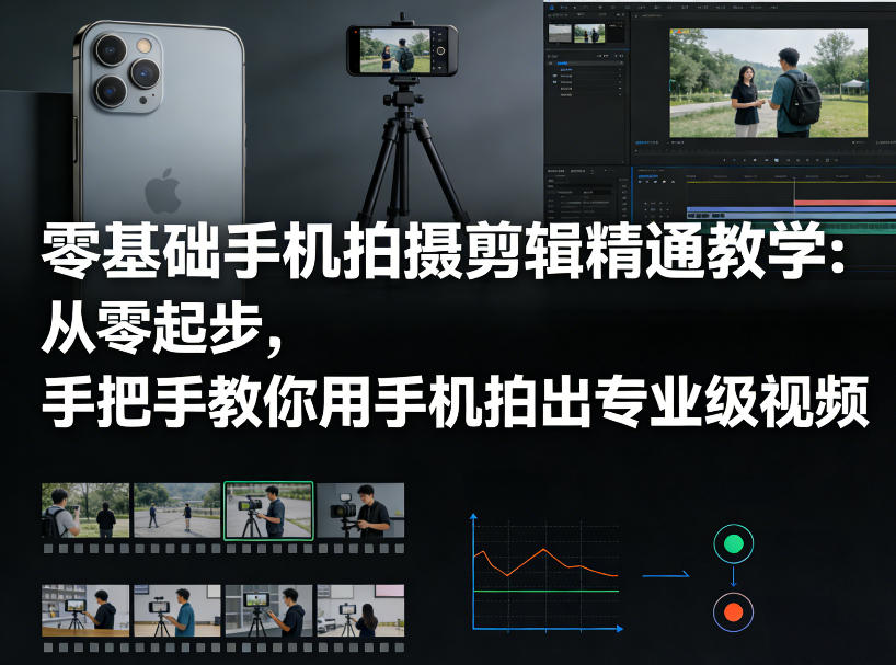 零基础手机拍摄剪辑精通教学：从零起步，手把手教你用手机拍出专业级视频-副业资源站