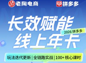 拼多多线上SVIP线上年卡，从认知到基础、从推广到活动、从活动到玩法，全链路实战（26年4月6日更新）-副业资源站