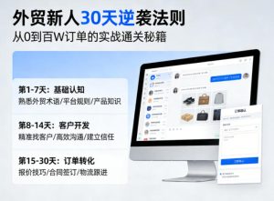 外贸新人30天逆袭法则,教你从0到百W订单的实战通关秘籍-副业资源站