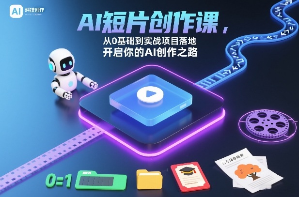 AI短片创作课，从0基础到实战项目落地，开启你的AI创作之路（更新0411）-副业资源站