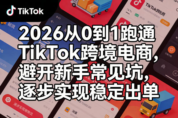 2026从0到1跑通TikTok跨境电商，避开新手常见坑，逐步实现稳定出单-副业资源站