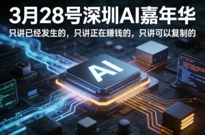 3月28号深圳AI嘉年华，只讲已经发生的，只讲正在賺钱的，只讲可以复制的-副业资源站