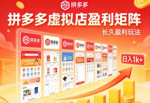实测可落地！拼多多虚拟店长久盈利玩法，矩阵放大收益，日入1k+不难【揭秘】-副业资源站