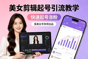 某美女号导师出品：美女剪辑起号引流教学，快速起号涨粉-副业资源站